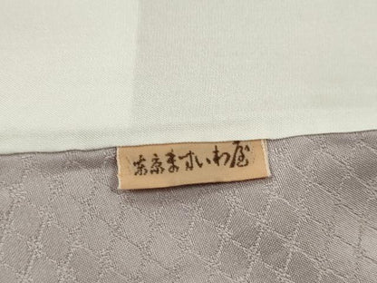 平和屋着物▽訪問着　単衣　駒刺繍　地紙重ね枝椿　暈し染め　金銀彩　ますいわ屋扱い　正絹　逸品　CABF3042ze