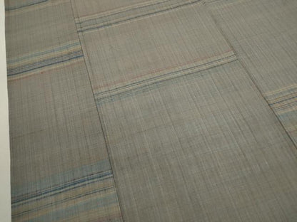 平和屋着物▽上質な紬　単衣　霞横縞文　正絹　逸品　CABF3043ze