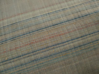 平和屋着物▽上質な紬　単衣　霞横縞文　正絹　逸品　CABF3043ze