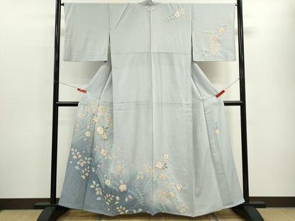 平和屋着物▽訪問着　単衣　作家物　辻が花　手描き　たたき染め　正絹　逸品　CABF3044ze