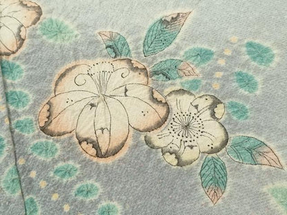 平和屋着物▽訪問着　単衣　作家物　辻が花　手描き　たたき染め　正絹　逸品　CABF3044ze