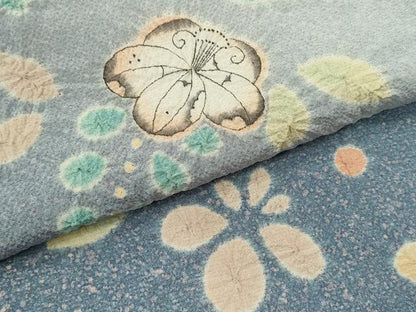 平和屋着物▽訪問着　単衣　作家物　辻が花　手描き　たたき染め　正絹　逸品　CABF3044ze