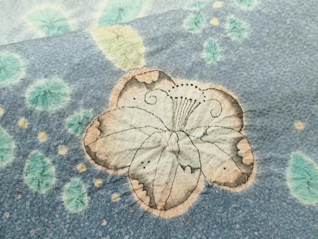 平和屋着物▽訪問着　単衣　作家物　辻が花　手描き　たたき染め　正絹　逸品　CABF3044ze