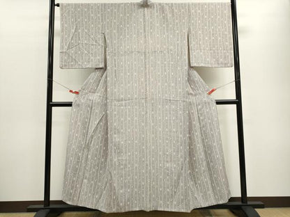 平和屋着物▽上質な小紋　単衣　琉球絣間道　正絹　逸品　CABF3045ze