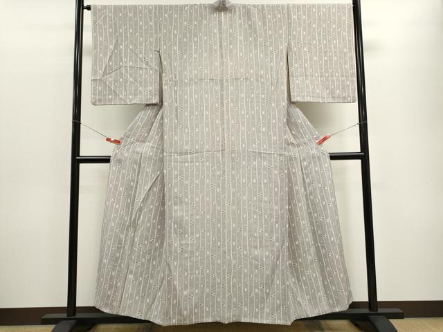 平和屋着物▽上質な小紋　単衣　琉球絣間道　正絹　逸品　CABF3045ze