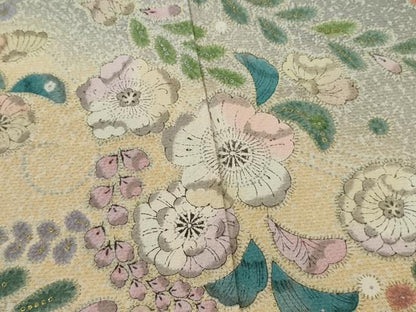 平和屋着物▽訪問着　単衣　辻が花　たたき染め　金彩　正絹　逸品　CABF3047ze