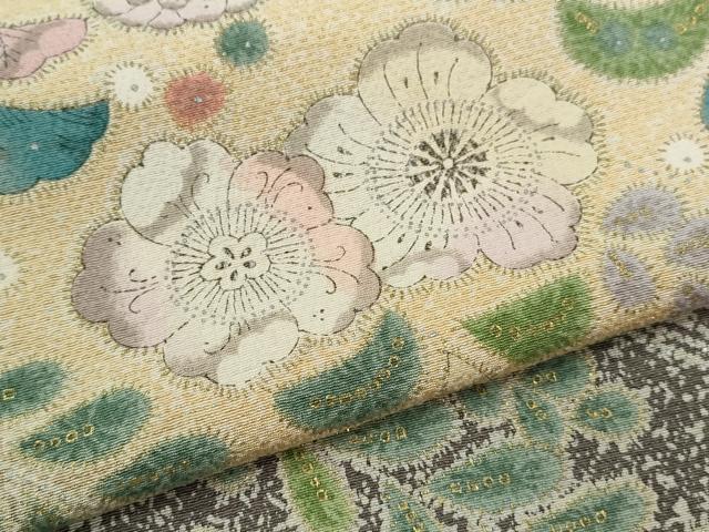 平和屋着物▽訪問着　単衣　辻が花　たたき染め　金彩　正絹　逸品　CABF3047ze