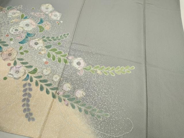 平和屋着物▽訪問着　単衣　辻が花　たたき染め　金彩　正絹　逸品　CABF3047ze