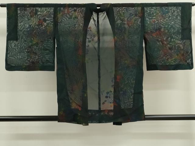 平和屋着物▽羽織　スリーシーズン　春夏秋　塵除け　紗　更紗花唐草文　暈し染め　正絹　逸品　未使用　CABF3048ze