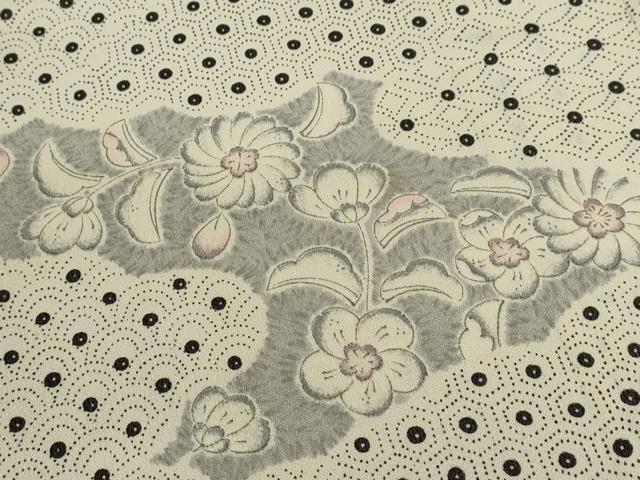 平和屋着物▽上質な小紋　単衣　辻が花　切嵌吉祥文　正絹　逸品　CABF3049ze