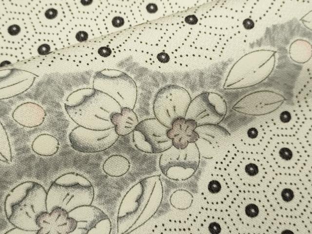平和屋着物▽上質な小紋　単衣　辻が花　切嵌吉祥文　正絹　逸品　CABF3049ze
