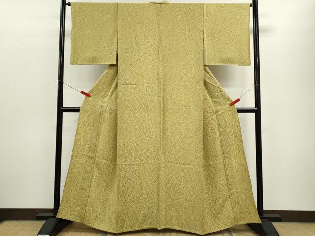 平和屋着物▽上質な小紋　単衣　草木文　正絹　逸品　CABF3053ze
