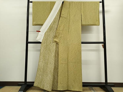 平和屋着物▽上質な小紋　単衣　草木文　正絹　逸品　CABF3053ze