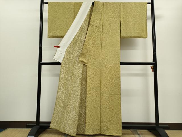 平和屋着物▽上質な小紋　単衣　草木文　正絹　逸品　CABF3053ze