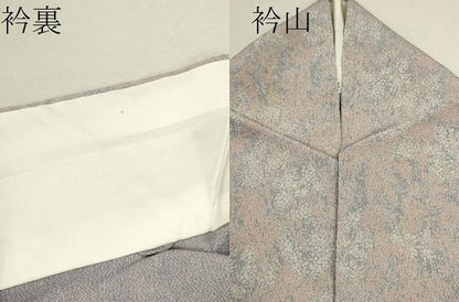 平和屋着物▽上質な小紋　単衣　樹林文　鬼しぼ縮緬　正絹　逸品　CABF3059ze
