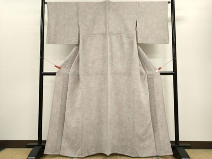 平和屋着物▽上質な小紋　単衣　樹林文　鬼しぼ縮緬　正絹　逸品　CABF3059ze