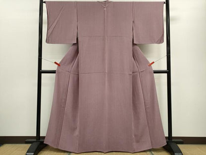 平和屋着物▽上質な小紋　単衣　縞　たたき染め　正絹　逸品　CABF3064ze