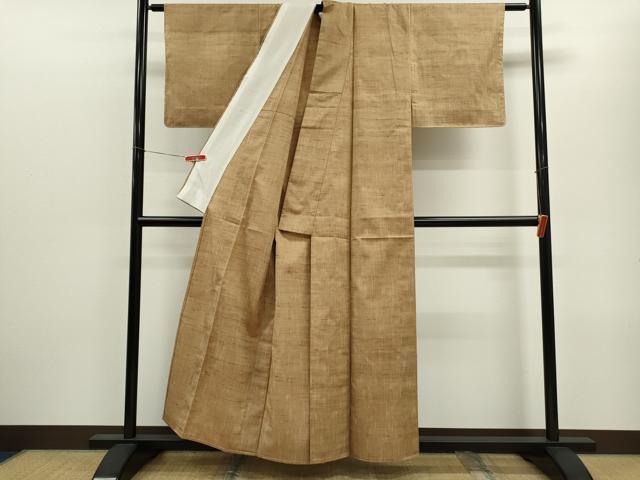 平和屋着物▽上質な紬　単衣　霞文　正絹　逸品　未使用　CABF3065ze