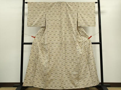 平和屋着物▽上質な紬　単衣　吉祥文　正絹　逸品　CABF3066ze