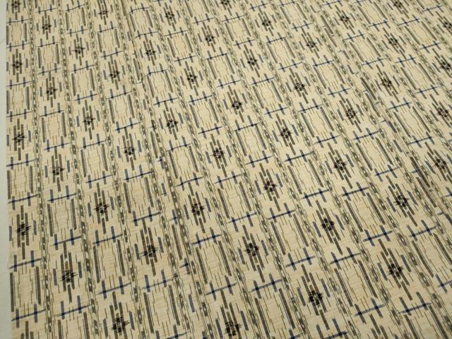 平和屋着物▽上質な紬　単衣　吉祥文　正絹　逸品　CABF3066ze