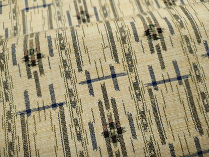 平和屋着物▽上質な紬　単衣　吉祥文　正絹　逸品　CABF3066ze
