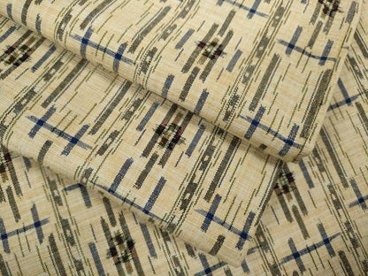 平和屋着物▽上質な紬　単衣　吉祥文　正絹　逸品　CABF3066ze