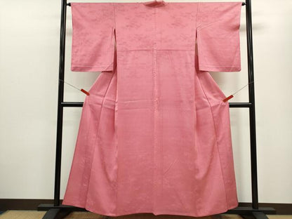 平和屋着物▽江戸小紋　単衣　行儀　草花地紋　正絹　逸品　CABF3069ze