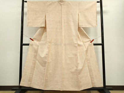 平和屋着物▽上質な紬　単衣　亀甲文様　正絹　逸品　CABF3070ze