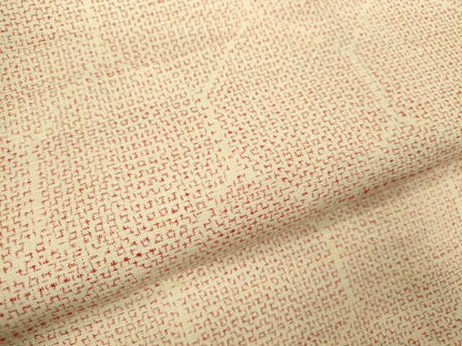 平和屋着物▽上質な紬　単衣　亀甲文様　正絹　逸品　CABF3070ze