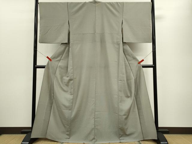 平和屋着物▽江戸小紋　単衣　万筋　潤色×藍鉄色　正絹　逸品　CABF3076ze