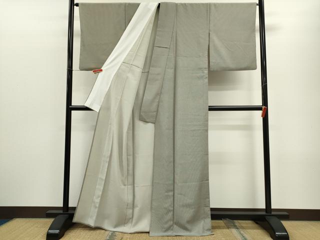 平和屋着物▽江戸小紋　単衣　万筋　潤色×藍鉄色　正絹　逸品　CABF3076ze