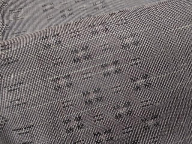 平和屋着物▽上質な紬　単衣　吉祥間道　正絹　逸品　CABF3081ze