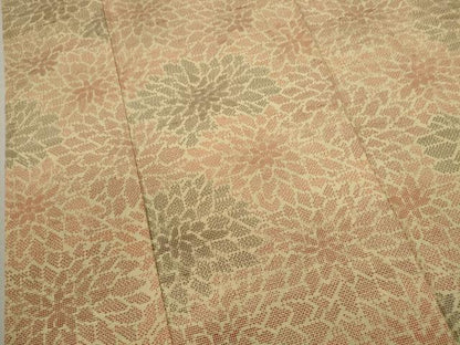 平和屋着物▽上質な紬　単衣　花尽くし　正絹　逸品　CABF3083ze