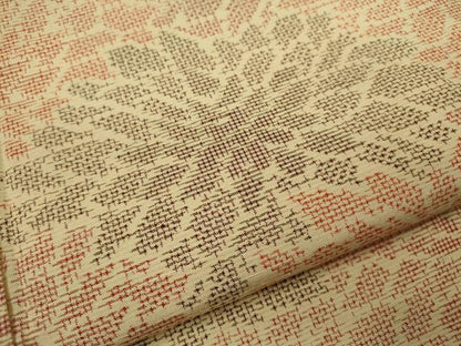 平和屋着物▽上質な紬　単衣　花尽くし　正絹　逸品　CABF3083ze