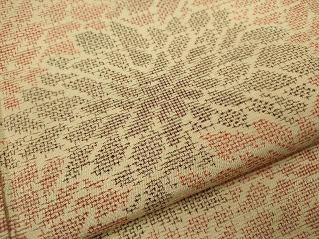 平和屋着物▽上質な紬　単衣　花尽くし　正絹　逸品　CABF3083ze