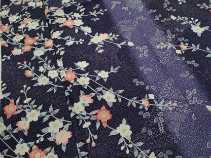 平和屋着物▽小紋　単衣　枝桜文　暈し染め　金彩　洗える着物　CABF3091ze