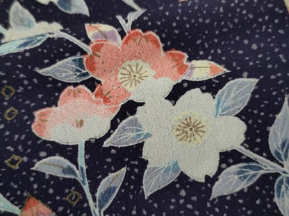 平和屋着物▽小紋　単衣　枝桜文　暈し染め　金彩　洗える着物　CABF3091ze