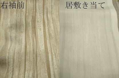 平和屋着物▽上質な小紋　単衣　縞　正絹　逸品　CABF3095ze