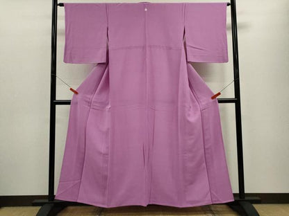 平和屋着物▽上質な色無地　単衣　菖蒲色　正絹　逸品　CABF3102ze