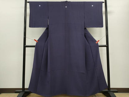 平和屋着物▽上質な色無地　単衣　濃鼠色　正絹　逸品　未使用　CABF3103ze