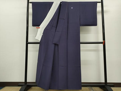 平和屋着物▽上質な色無地　単衣　濃鼠色　正絹　逸品　未使用　CABF3103ze