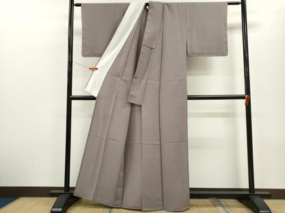 平和屋着物▽色無地　単衣　枯野色　洗える着物　未使用　CABF3105ze