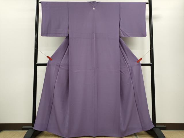 平和屋着物▽色無地　単衣　竜胆色　鬼しぼ縮緬　洗える着物　CABF3106ze