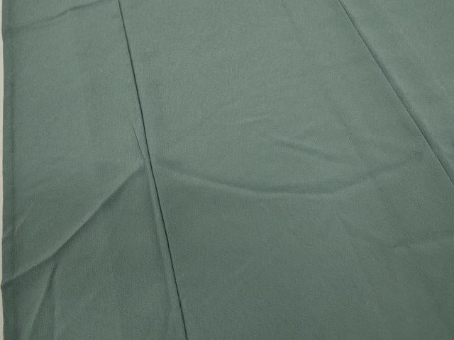 平和屋着物▽色無地　単衣　秘色色　鬼しぼ縮緬　洗える着物　CABF3117ze