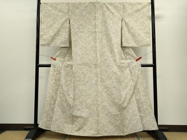 平和屋着物▽上質な紬　単衣　楓尽くし　正絹　逸品　CABF3125ze