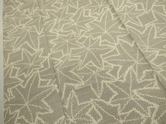 平和屋着物▽上質な紬　単衣　楓尽くし　正絹　逸品　CABF3125ze