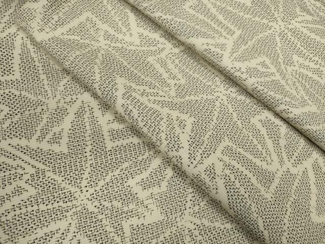 平和屋着物▽上質な紬　単衣　楓尽くし　正絹　逸品　CABF3125ze