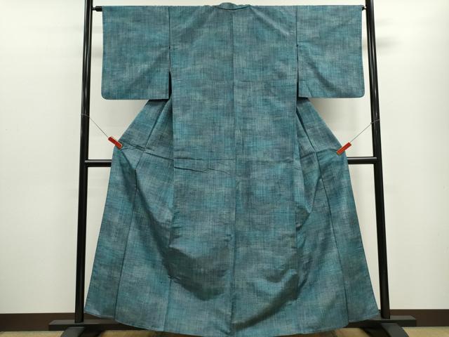平和屋着物▽上質な紬　単衣　縞霞文　正絹　逸品　CABF3132ze