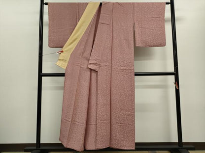 平和屋着物▽上質な小紋　単衣　唐草文　正絹　逸品　CABF3133ze