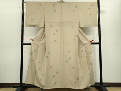平和屋着物▽上質な小紋　単衣　松葉吉祥文　鈴乃屋扱い　正絹　逸品　CABF3135ze